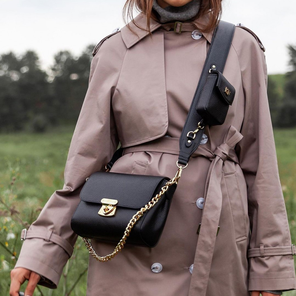Жіноча шкіряна сумка кросс-боді на широкому ремені Prima Ann KF-3809
