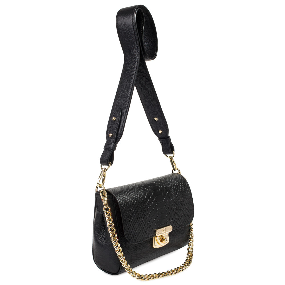 Women’s leather crossbody bag on a wide strap on a wide strap Prima S KF-5490-1