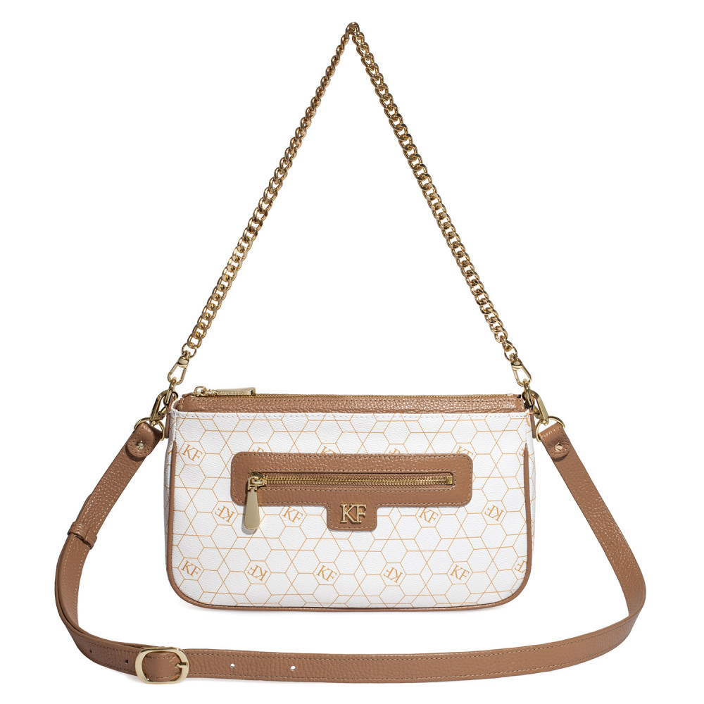 Women’s leather crossbody bag on a wide strap on a wide strap Kate KF-5529