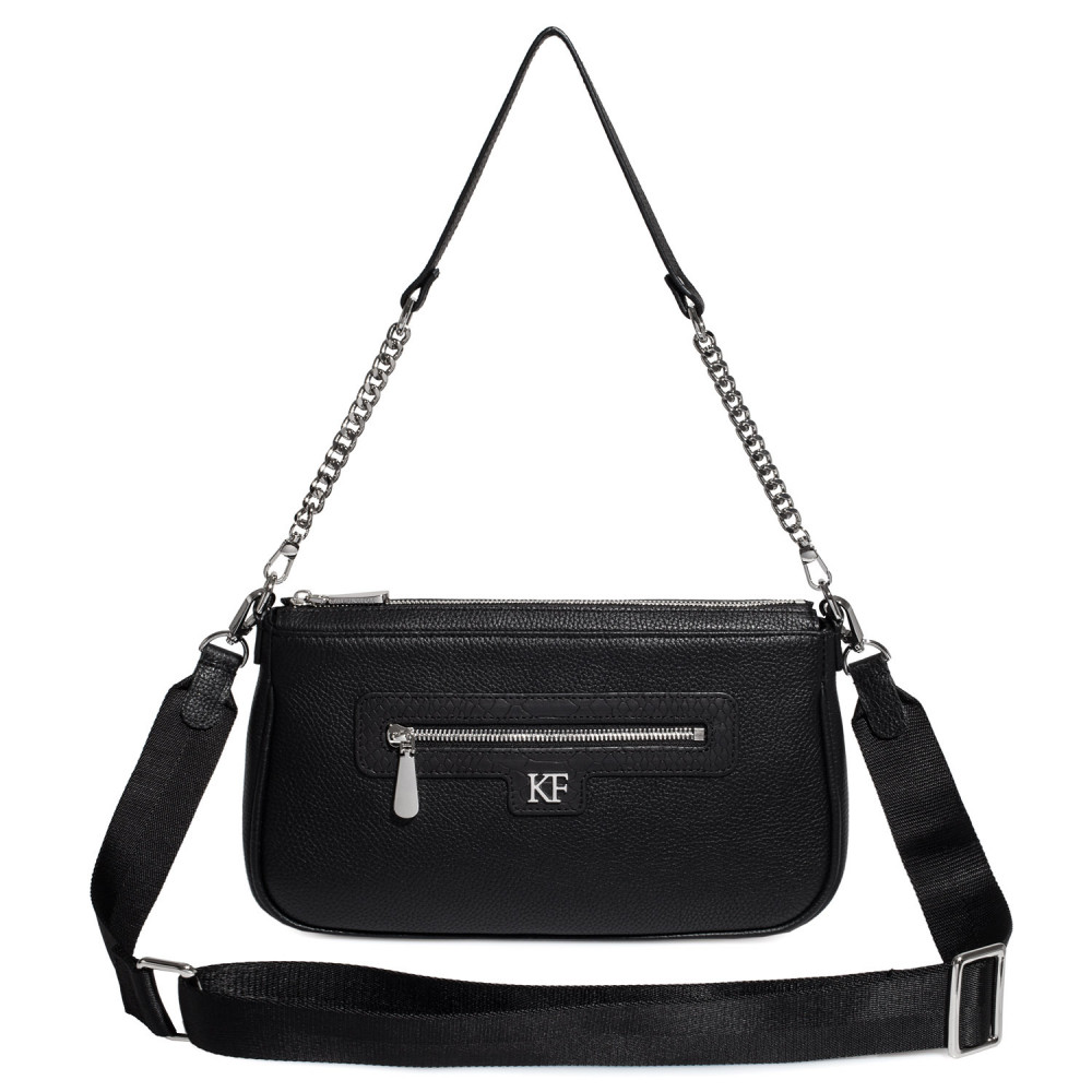 Women’s leather crossbody bag on a wide strap on a wide strap Kate KF-5538