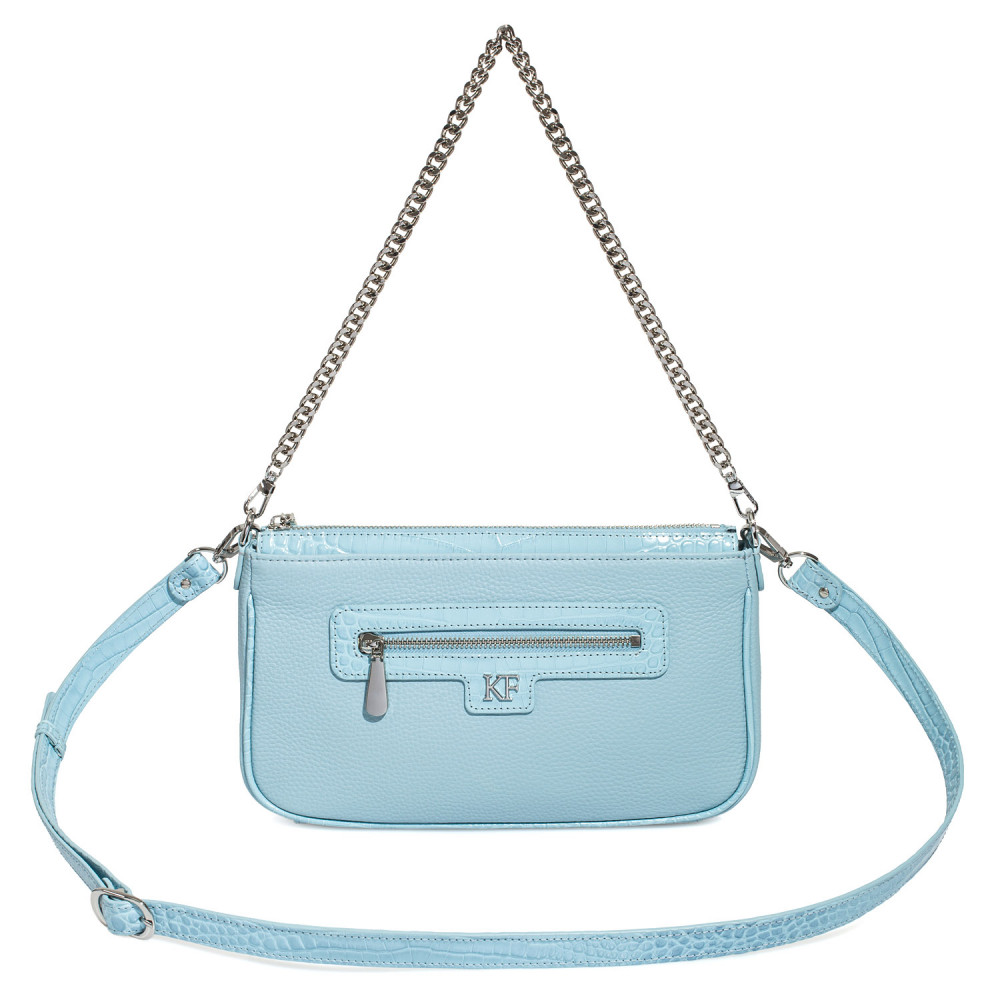 Women’s leather crossbody bag on a wide strap on a wide strap Kate KF-5566