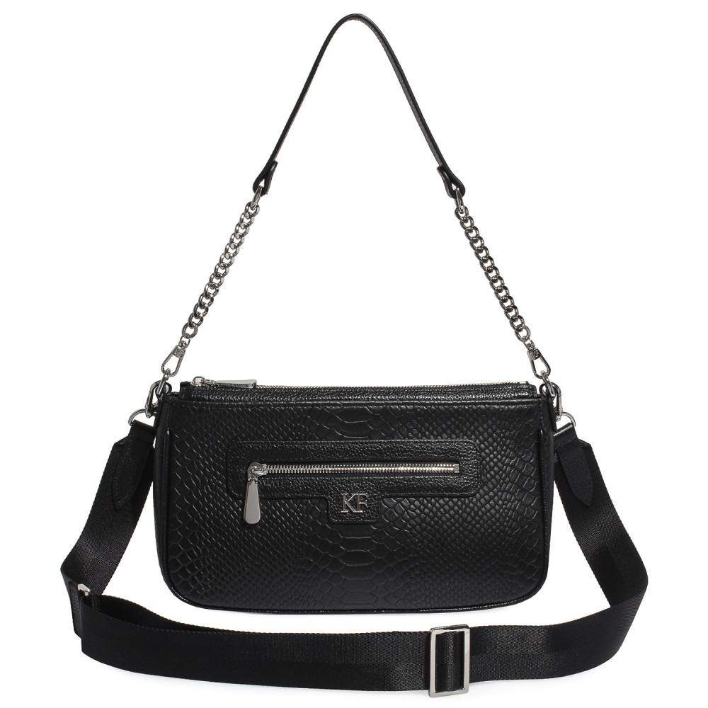 Women’s leather crossbody bag on a wide strap on a wide strap Kate KF-6218