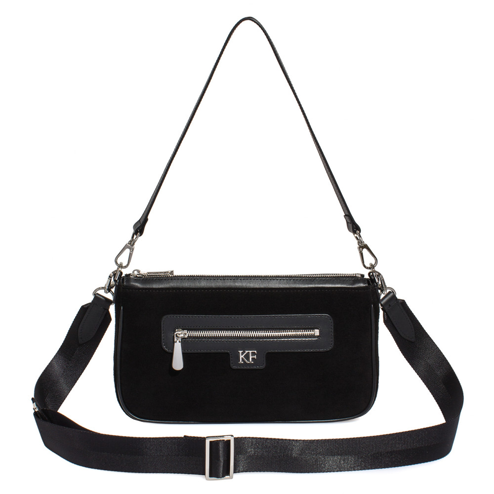 Women’s leather crossbody bag on a wide strap on a wide strap Kate KF-6282
