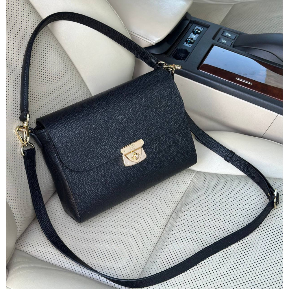 Women’s leather crossbody bag on a wide strap Prima M KF-7480