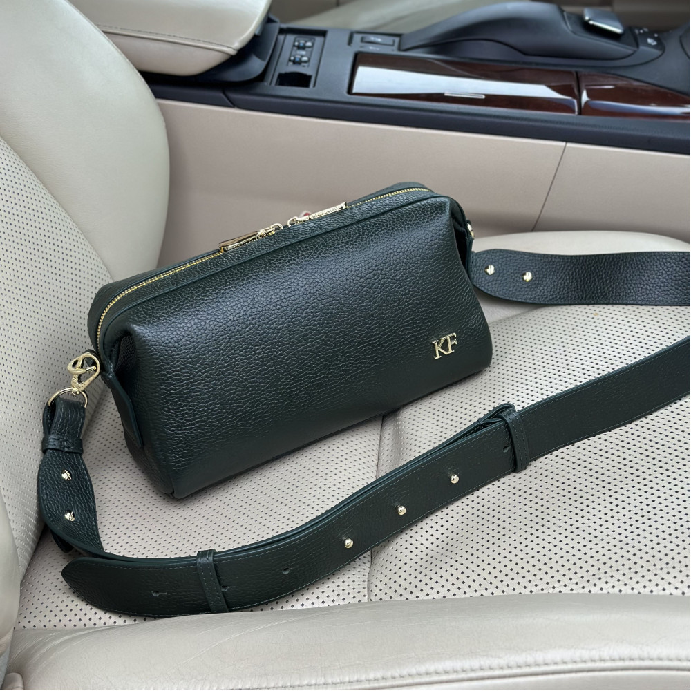 Жіноча шкіряна сумка кросс-боді на широкому ремені Vilna KF-7566