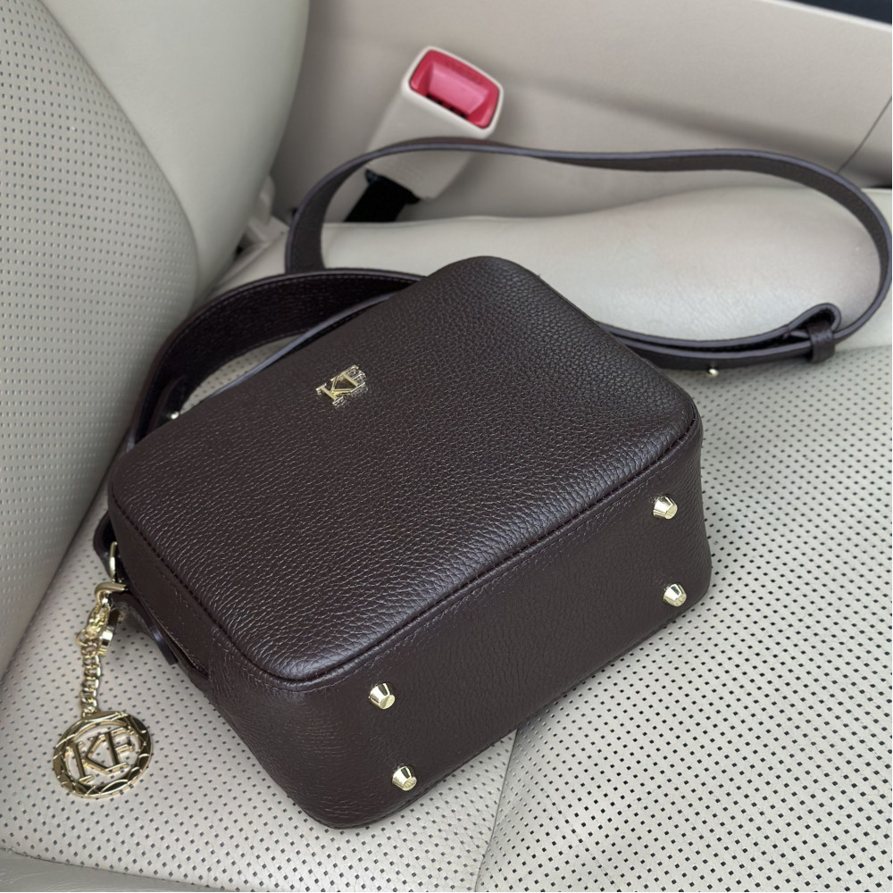 Жіноча шкіряна сумка кросс-боді на широкому ремені Tetiana S KF-7597-2