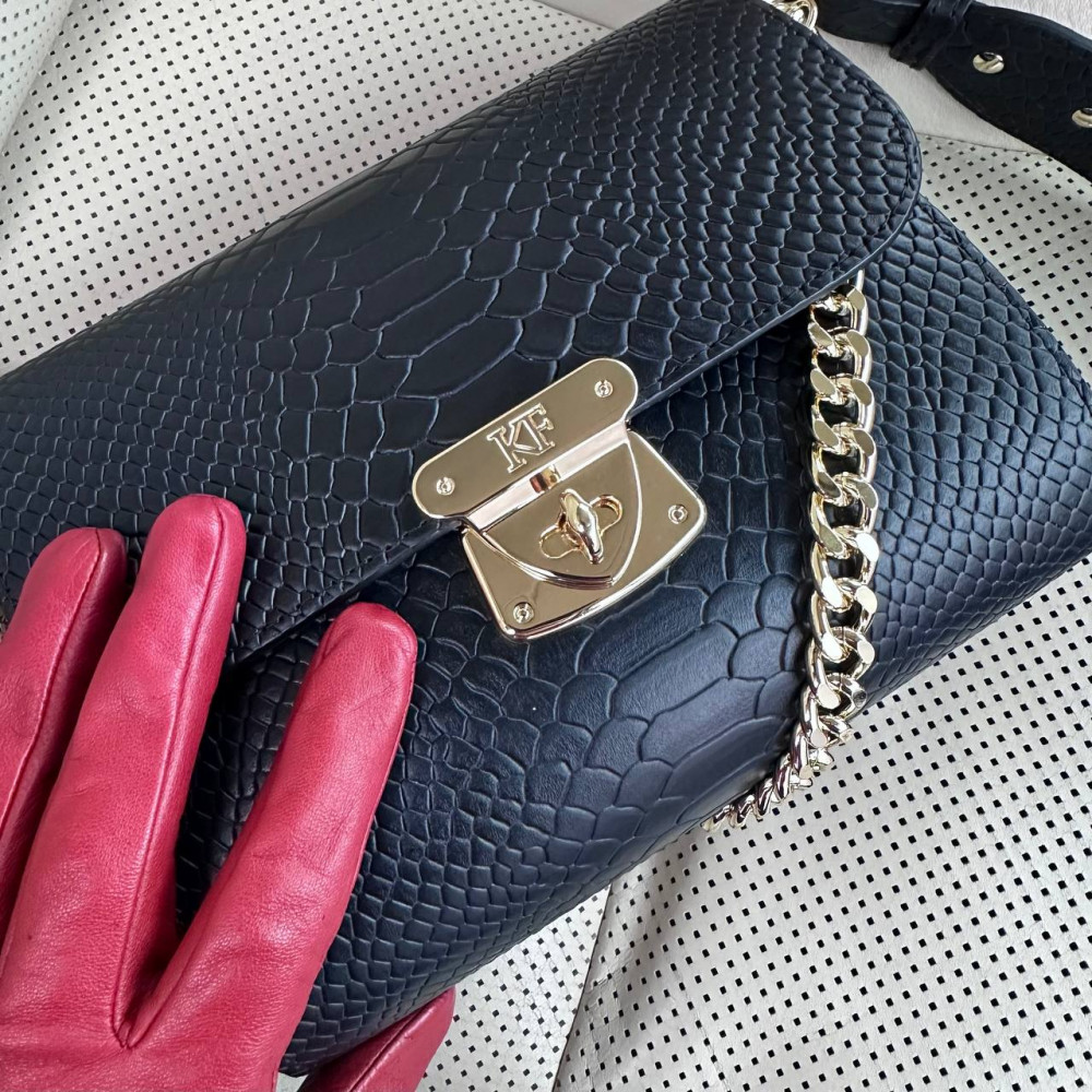 Жіноча шкіряна сумка кросс-боді на широкому ремені Prima S KF-7616-1