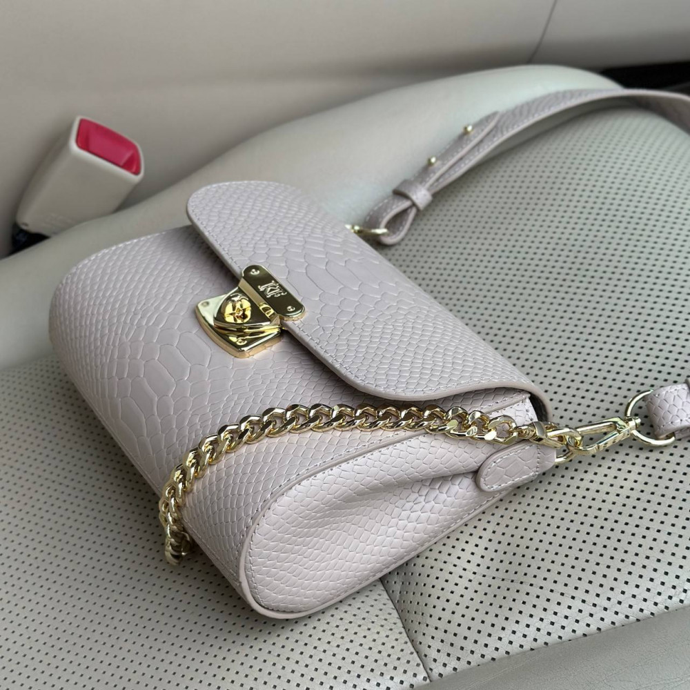 Жіноча шкіряна сумка кросс-боді на широкому ремені Prima S KF-7625-2