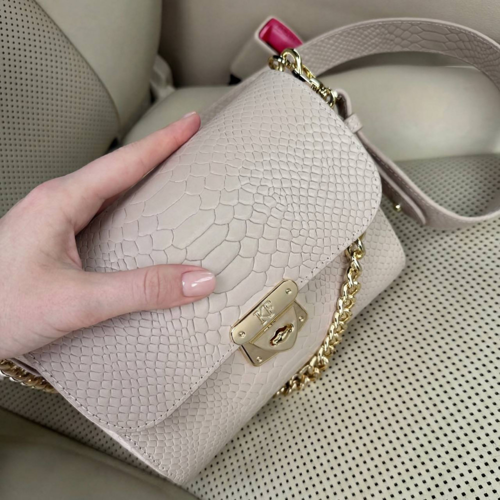 Жіноча шкіряна сумка кросс-боді на широкому ремені Prima S KF-7625-4