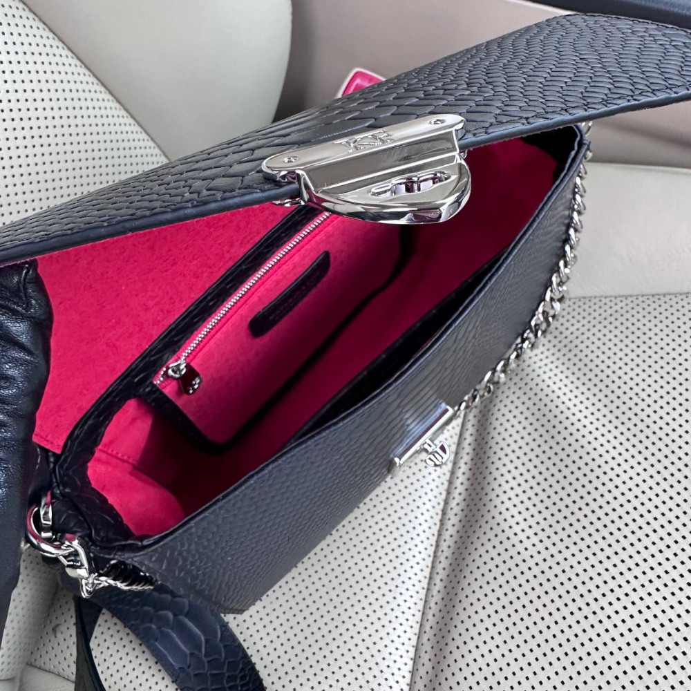 Жіноча шкіряна сумка кросс-боді на широкому ремені Prima M KF-7628-3